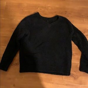 black fuzzy sweater